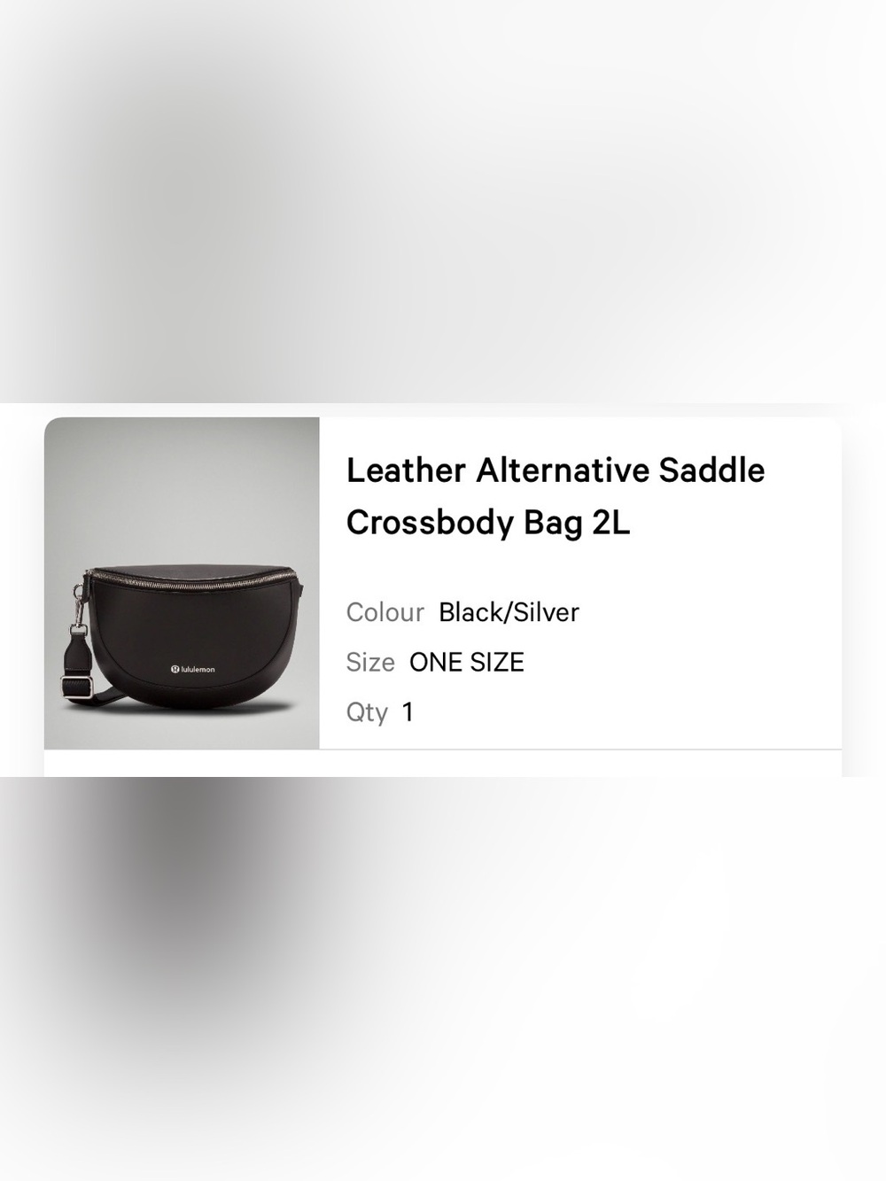 lululemon athletica Black and Silver Saddle Crossbody Bag